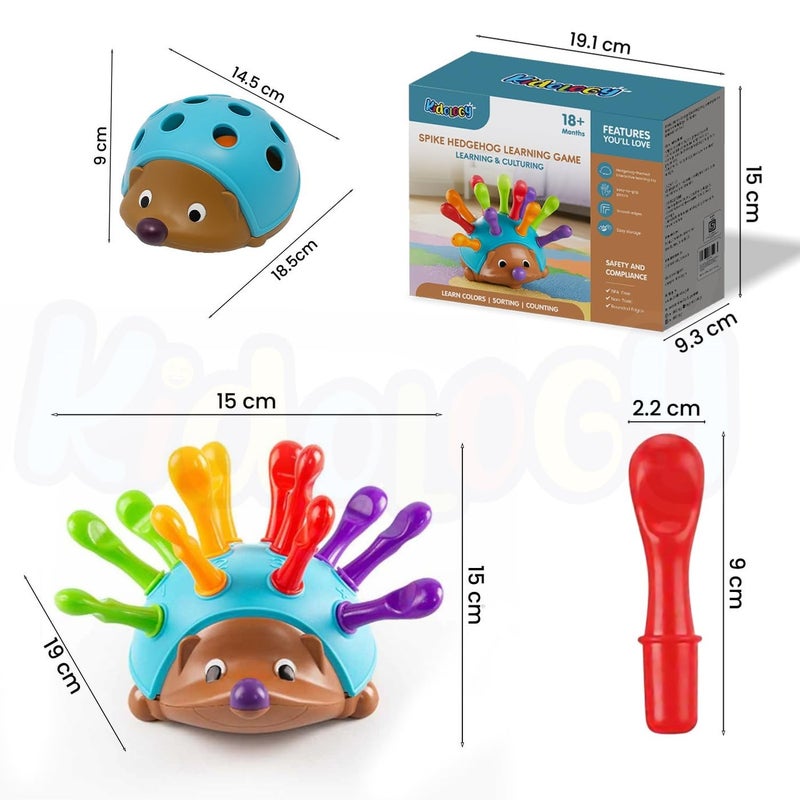 Kidzilla Pull Out Spike Toy for Kids | Fine Motor Skill Development Hedgehog Toys | Montessori Learning Toy for Toddlers | Color Sorting, Counting & STEM Educational Toys - Image 5