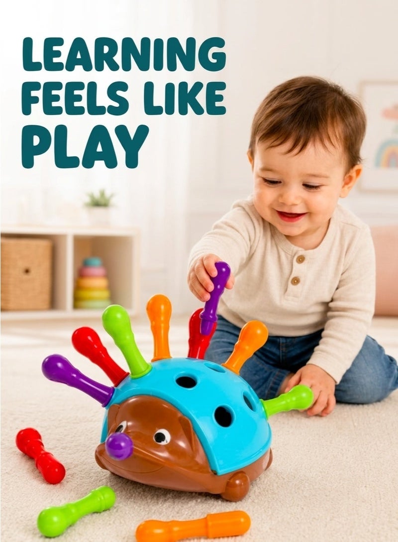 Kidzilla Pull Out Spike Toy for Kids | Fine Motor Skill Development Hedgehog Toys | Montessori Learning Toy for Toddlers | Color Sorting, Counting & STEM Educational Toys - Image 1