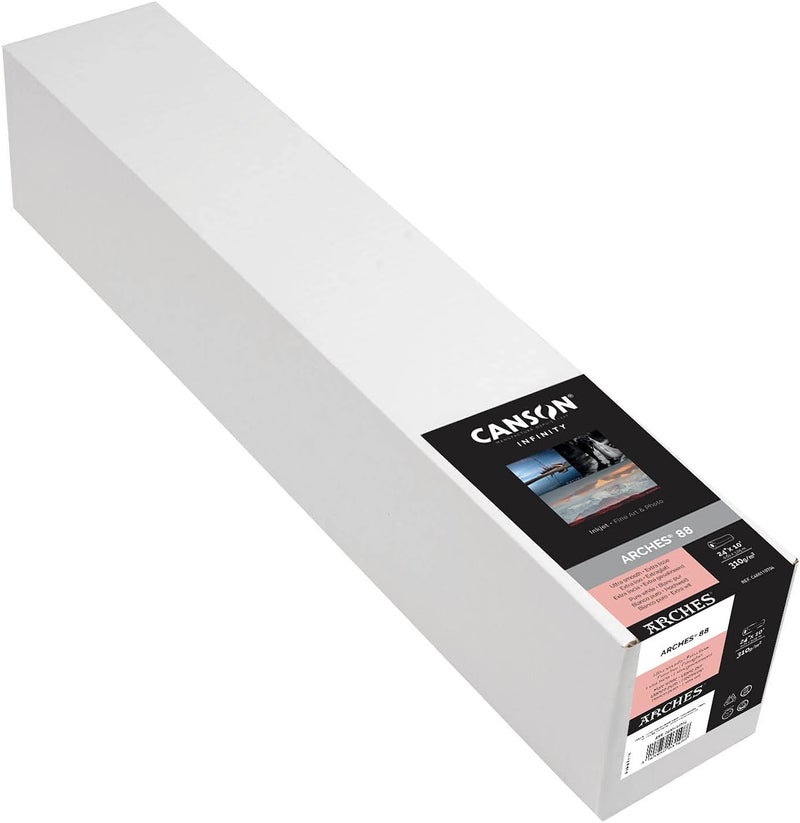 CANSON Canson Infinity Arches 88 Ultra Smooth Pure White Matte Inkjet Paper 310gsm 24 x 10 roll  - Image 1