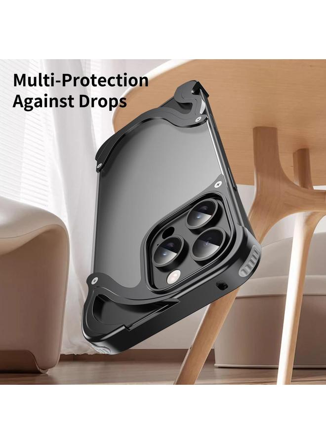 S-TOP Case For iPhone 14 Pro Max Dolphin Metal Hybrid PC Transparent Back Panel Phone Case - Image 5