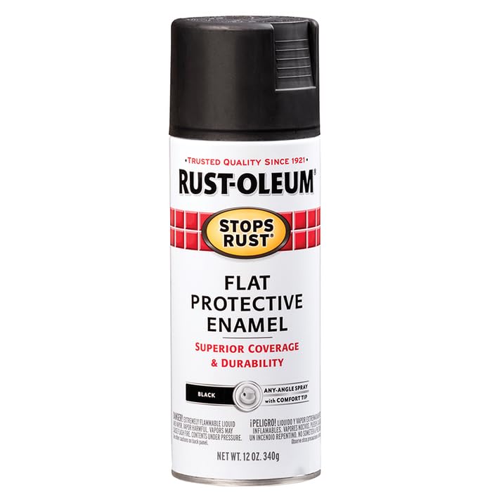Rust-Oleum 7776830 Stops Rust Spray Paint, 12 oz, Flat Black - Image 4