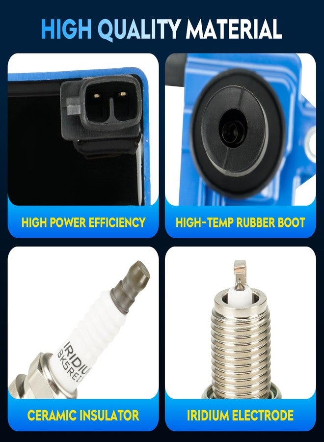 AEagle مجموعة ملفات إشعال AEagle مع شمعات إشعال إيريديوم وسلك إشعال لسيارات تويوتا 4Runner موديلات 1996-2002، وT100 موديلات 1995-1998، وتاكوما موديلات 1995-2004، وتندرا موديلات 2000-2004، سعة 3.4 لتر، C1041 E589 5c1308 E679 52-1519 Ic223 - Image 3