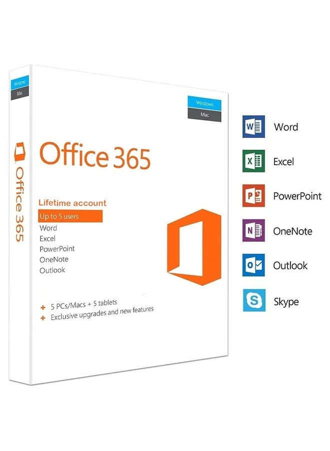 Office Microsoft Office 365 Lifetime  Account | 5 Devices for MacOS, Windows, IOs & Android