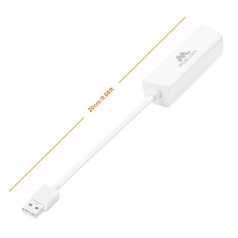 Mobi Lock USB Ethernet LAN Network Adapter Compatible with Laptops and All USB 2.0 Compatible Computers Including Windows 7 to 11 Vista Mac OS X and macOS - by Mobi Lock - Image 3