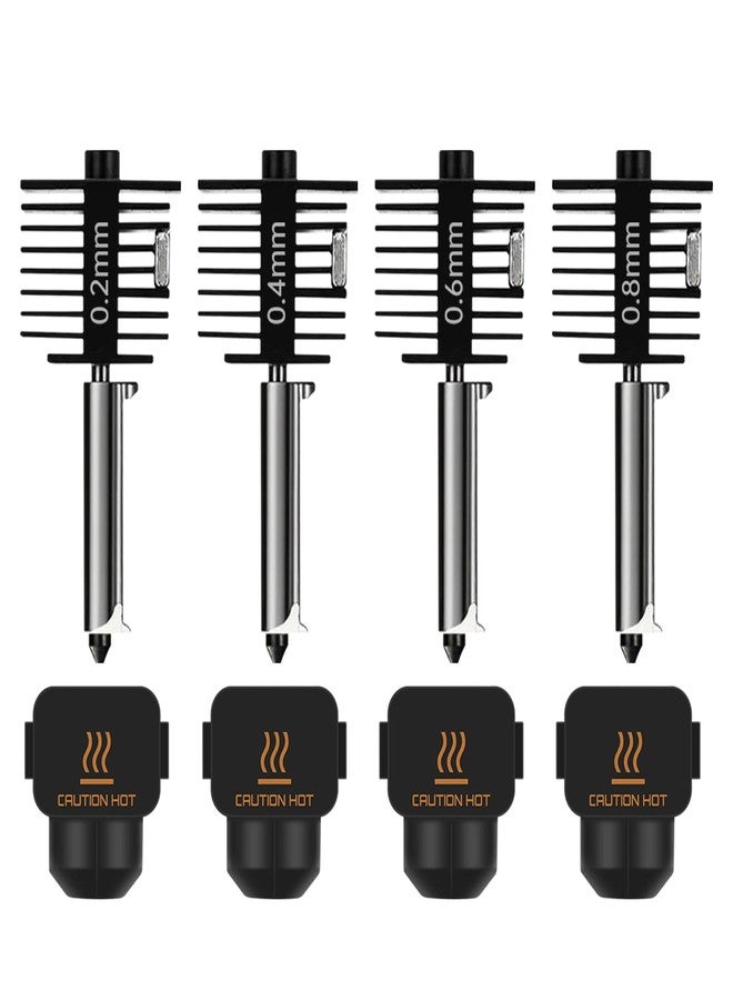 SAHVAIM 4-Pack Bamboo A1 mini/A1/A2L Hotend Kit, 0.2/0.4/0.6/0.8mm Hardened Steel Nozzle for Bambu Lab A1 Series/A2L, 3D Printer Print Head Replacement Nozzle for Bambu A1 Parts Precision&High-Speed Printing - Image 1