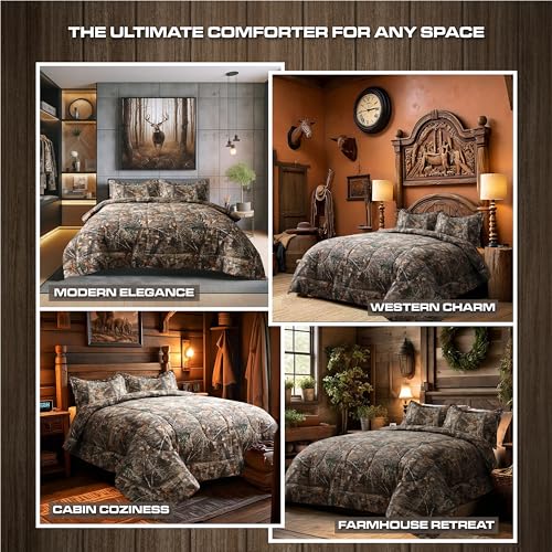 VISI-ONE Realtree Edge Camo Queen 3 Piece Comforter Set – Western Rustic Charm with Farmhouse Accents, All Season Design for Nature & Outdoor Lovers, Country Homes, Cabins, Lodges & Modern Living - Image 4