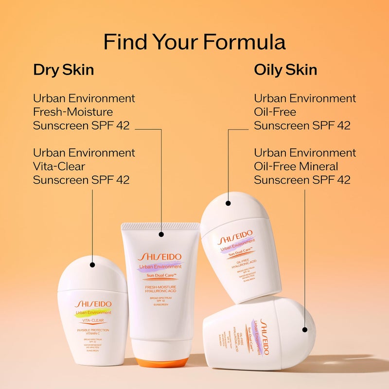 Shiseido Urban Environment Vita-Clear Sunscreen SPF 42 - Invisible Formula with Vitamin C - No-Shine, Makeup Effect for 8 Hours - Non-Comedogenic - 30 mL - Image 5