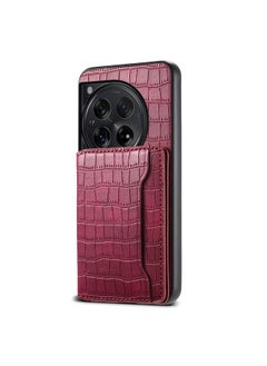 erorex For OnePlus Ace 3 Crocodile Texture Card Bag Design Full Coverage Phone Case(Red) 