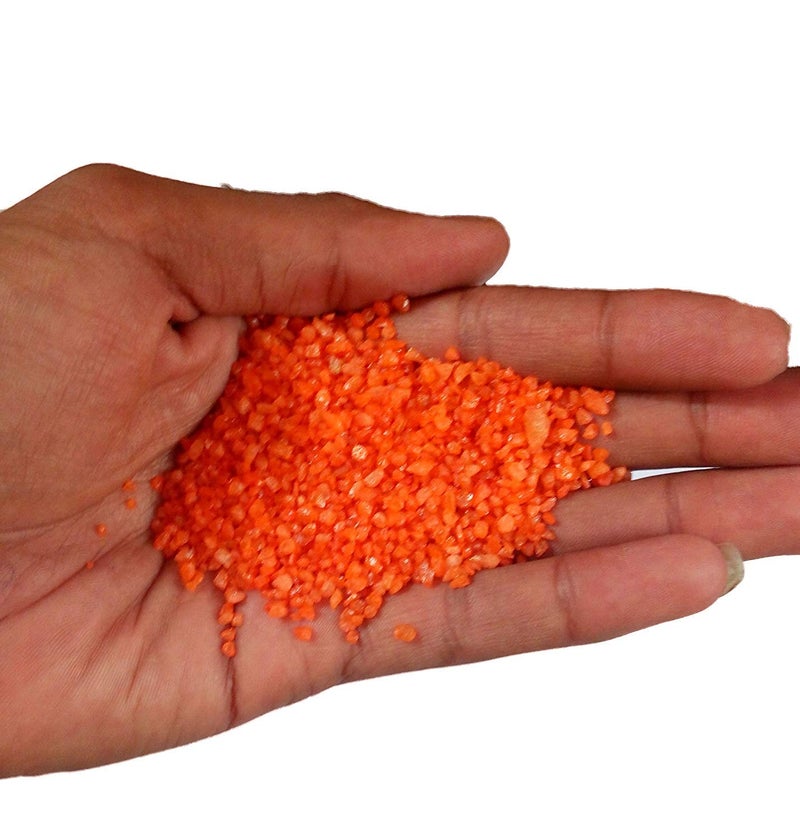 Maalavya Sugar Size Crystal Sand for Home and Garden Decor, Aquarium Substrate (Tiger Orange, 450 Grams) - Image 2