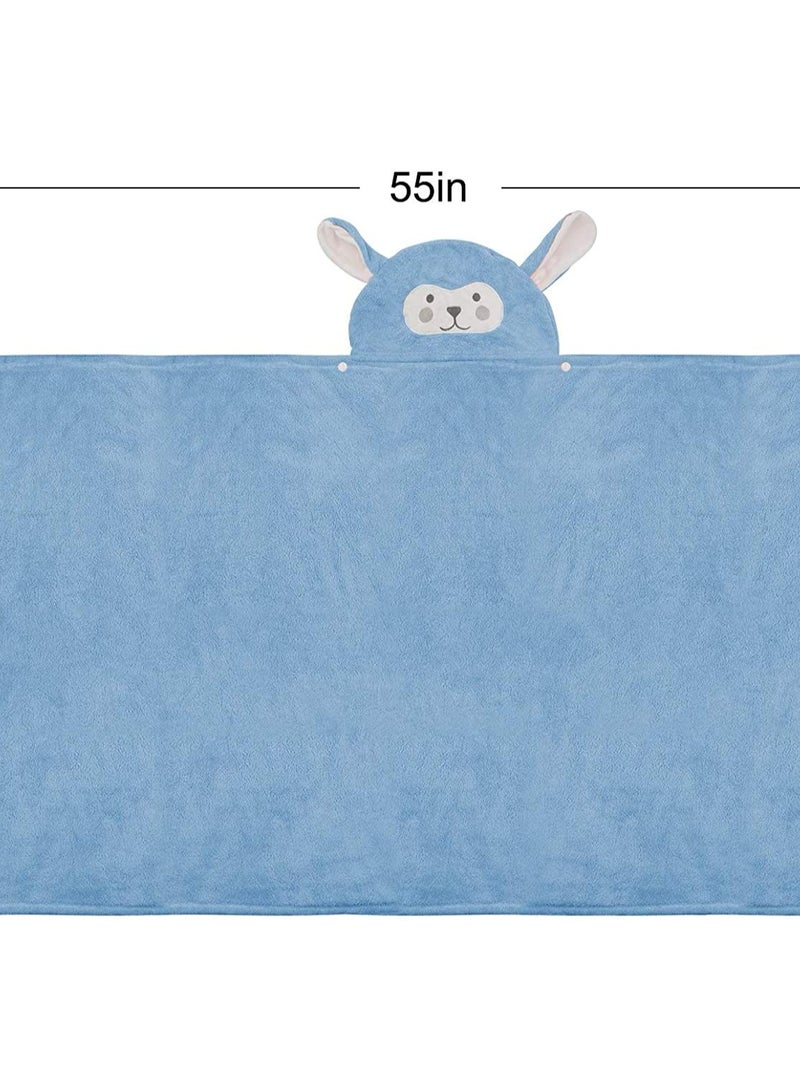 سيوسي منشفة حمام للأطفال، منشفة بغطاء للرأس فائقة النعومة، بطانية رداء حمام عالية الامتصاص، هدايا استحمام للأطفال الصغار للأولاد والبنات، مقاس 70 * 140 سم، منشفة حمام بعباءة للأطفال، رداء حمام من القطن الخا - Image 4