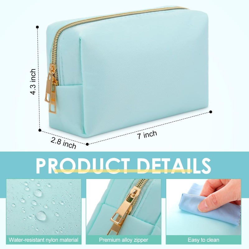Kigeli 12 Pcs Nylon Makeup Bag Bulk Cosmetic Pouches Preppy Cosmetic Bag for Women Waterproof Travel Zipper Organizer Little Outdoor Accessory Makeup (Nylon, Foam,Macaron) - Image 2