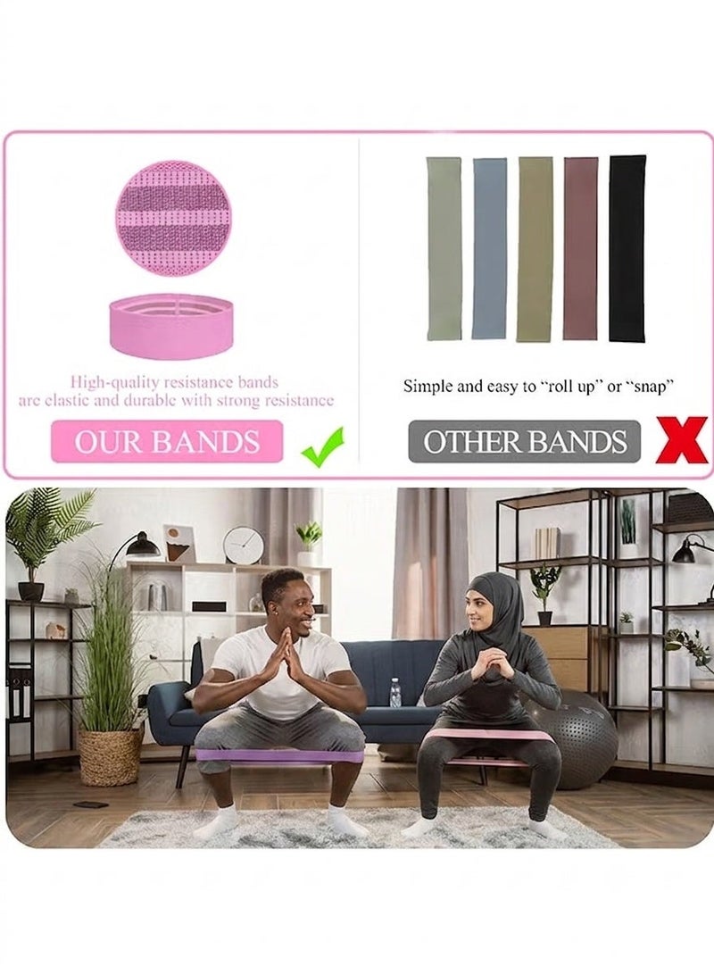 Trendify 3-Piece Anti-Slip Elastic Fabric Resistance Bands Set for Legs and Butt – Non-Slip Sports Fitness Exercise Bands – Heavy Duty Workout Loop Bands for Gym, Yoga, and Pilates – 66x8cm Fabric Glute Bands for Lower Body Toning - Image 4