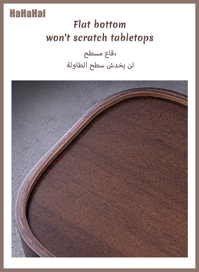 HaHaHai Wooden Serving Tray with Detachable Placemat 40×28cm, Bamboo Tea & Coffee Tray with Handles, Multipurpose Breakfast Drink and Snack Tray for Dining, Kitchen & Home Décor - Image 3