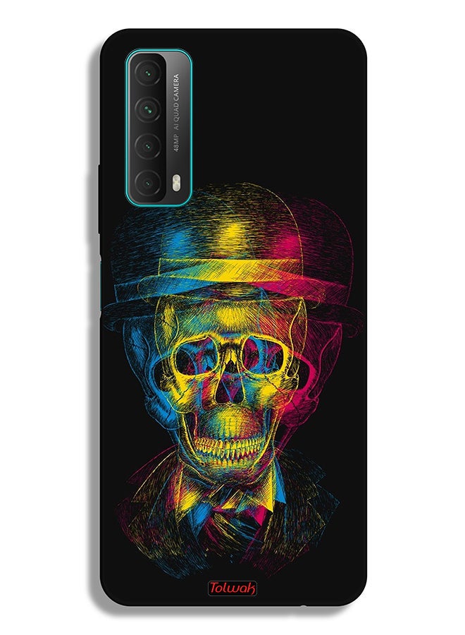 Tolwak Huawei Y7a Protective Case Cover Skull Colorful Hat Fantasy Art - Image 2