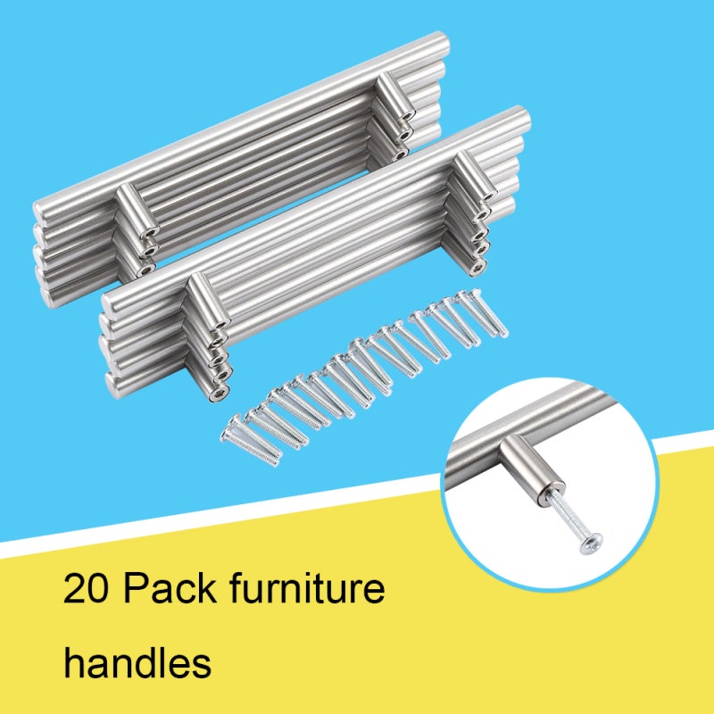 White T Bar Handle: Stainless Steel Durable Reliable - Easy To Install Drawer Pull for Modern Kitchen Cabinets, Furniture Drawers - Image 2