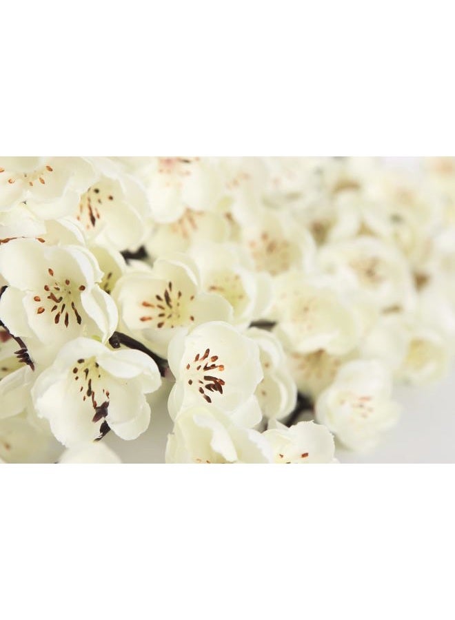 Artfen 5 Pcs Artificial Plum Blossom Fake Wintersweet Long Stem Plastic Flowers Home Hotel Office Wedding Party Garden Decor 27.5'' High White - Image 4