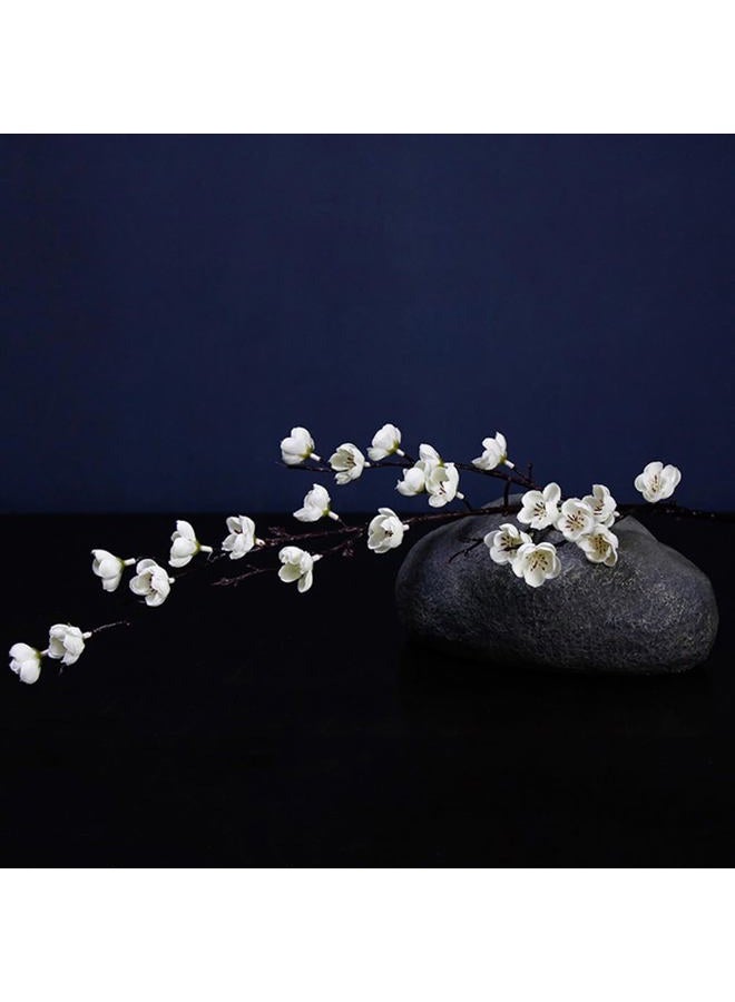 Artfen 5 Pcs Artificial Plum Blossom Fake Wintersweet Long Stem Plastic Flowers Home Hotel Office Wedding Party Garden Decor 27.5'' High White - Image 5