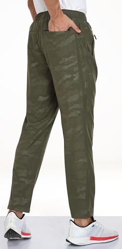 AIRIKE Men's Camouflage Pants Outdoor Water Resistant Lightweight Quick Dry Hiking Camping Fishing Sweatpants with Pockets (Camouflage Green 38) - Image 3