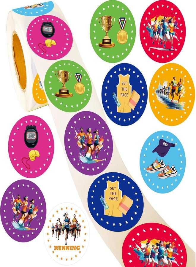 كوبا بلاي ملصقات الجري من كوبا بلاي، 500 قطعة، ملصقات ملفوفة، ملصقات ماراثون، سباق الضاحية، لوازم حفلات رياضية، زينة، هدايا، برطمانات، علب، ملصقات حروف، ملصقات يمكنك صنعها بنفسك - Image 1