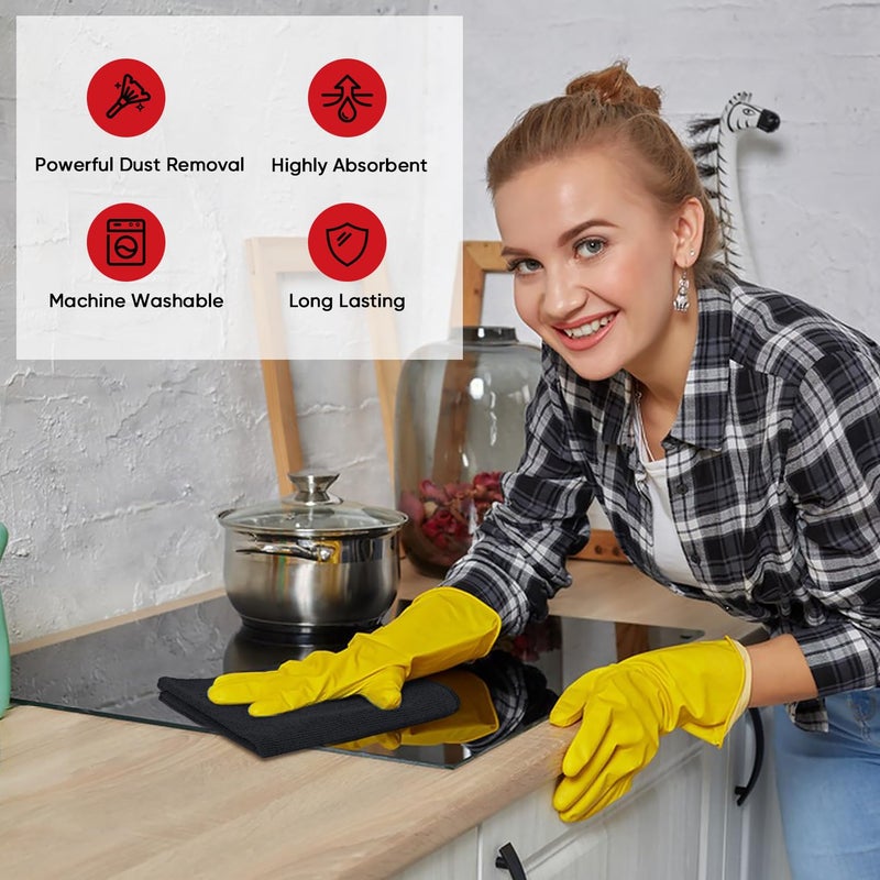 AIDEA Microfiber Cleaning Cloth 24 Pack, Microfiber Towels for Cars, Soft & Absorbent Cleaning Rags, Premium Lint Free Shop Towels for House, Kitchen, Car, 12inx16in - Image 4