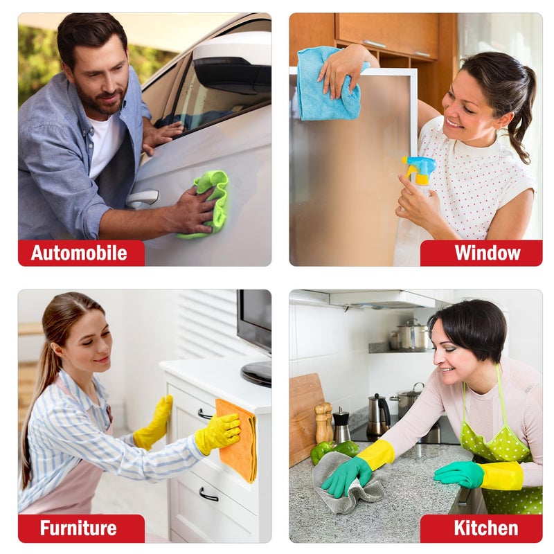 AIDEA Microfiber Cleaning Cloth 24 Pack, Microfiber Towels for Cars, Soft & Absorbent Cleaning Rags, Premium Lint Free Shop Towels for House, Kitchen, Car, 12inx16in - Image 5