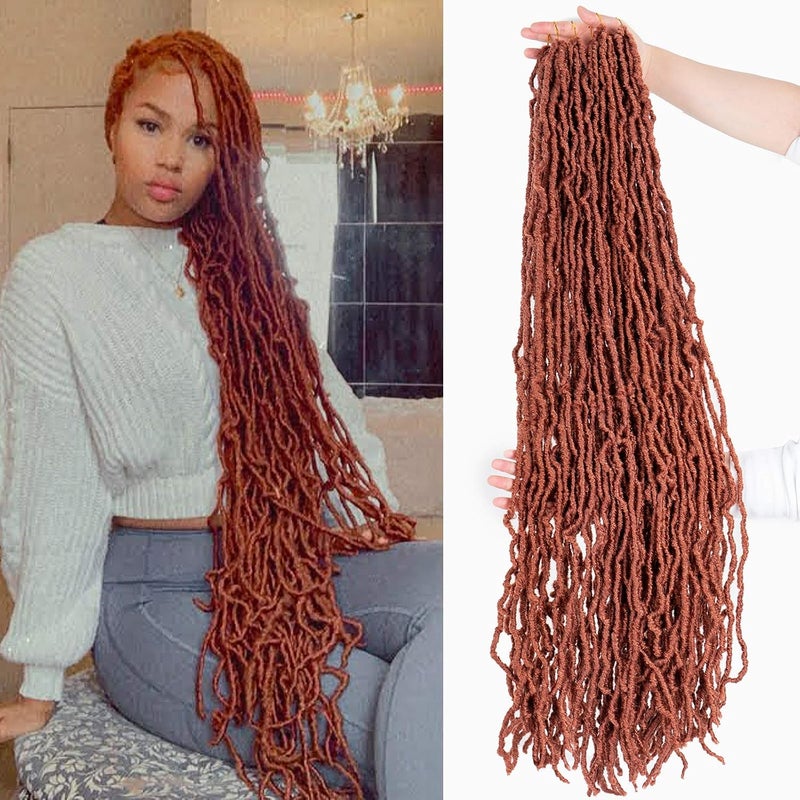 6Packs 36Inch Soft Locs Crochet Hair Faux Locs Crochet Braids Hair 350 Goddess Locs Synthetic Hair Extend Soft Locs Braiding for Women 36 Inch 6packs 350