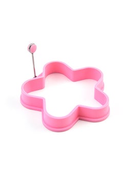 Thickened Silicone Egg Frier Creative Kitchenware Egg Mold Heart-shaped Flower Fried Egg Mold Cake Baking Mold-Color:Petals (pink)