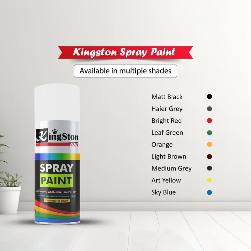 Kingston Acrylic Paint Spray Multi-Surface DIY Paint for metal, wood, wall – 400ml Can - 1Pc (Off-white) - Image 2