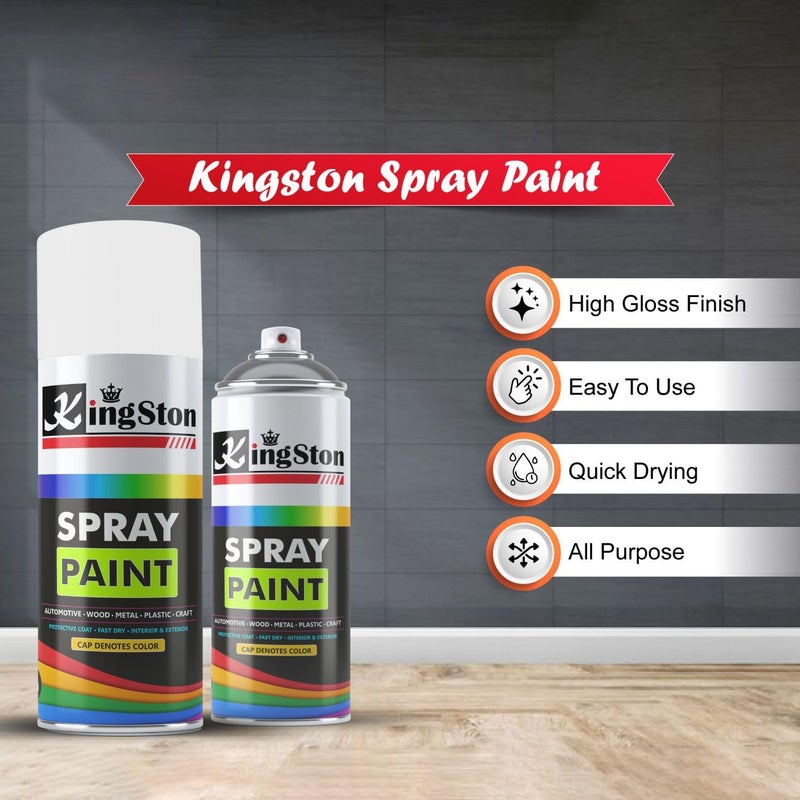 Kingston Acrylic Paint Spray Multi-Surface DIY Paint for metal, wood, wall – 400ml Can - 1Pc (Off-white) - Image 4