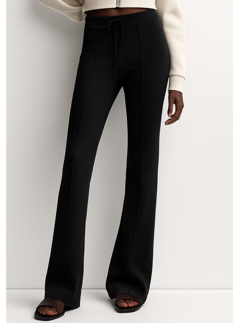 سوفت ستيبس بنطلون نسائي واسع بخصر عالٍ – قطن إنترلوك ناعم | قصة أنيقة مع رباط خصر – مقاس XL - Image 3