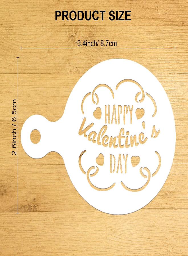 Konsait Konsait 20Pack Valentine's Day Cake Stencil Templates Decoration, Reusable Valentine's Day Cake Cookies Baking Painting Mold Tools, Dessert, Coffee Decorating Molds Cappuccino Mousse Hot Chocolate - Image 2
