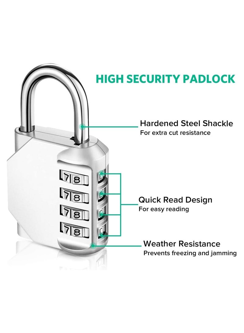 NNEWVANTE Combination Padlock Locker Lock, Waterproof Heavy Duty Combination Padlock, Outdoor For School Gym Lockers, Luggage, Gates, Suitcases, Bicycles, Tool Boxes - 2 Piece Set(Silver) - Image 2