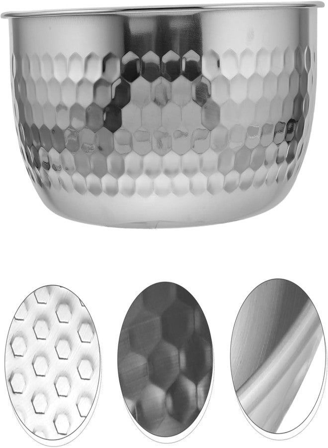 GNEY Stainless Steel Hammered Mixing Bowl 1 Pack - 19cm Large Capacity Kitchen Bowl for Mixing,Baking,Salad,Fruit Anti-Slip Honeycomb Texture,Rust-Proof,Durable & Easy to Clean Bowl for Home & Restaurant - Image 2