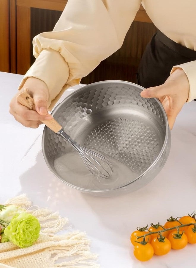 GNEY Stainless Steel Hammered Mixing Bowl 1 Pack - 19cm Large Capacity Kitchen Bowl for Mixing,Baking,Salad,Fruit Anti-Slip Honeycomb Texture,Rust-Proof,Durable & Easy to Clean Bowl for Home & Restaurant - Image 4