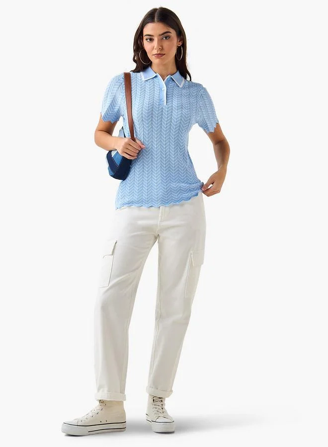 Splash FAV Polo T-shirt with Texture