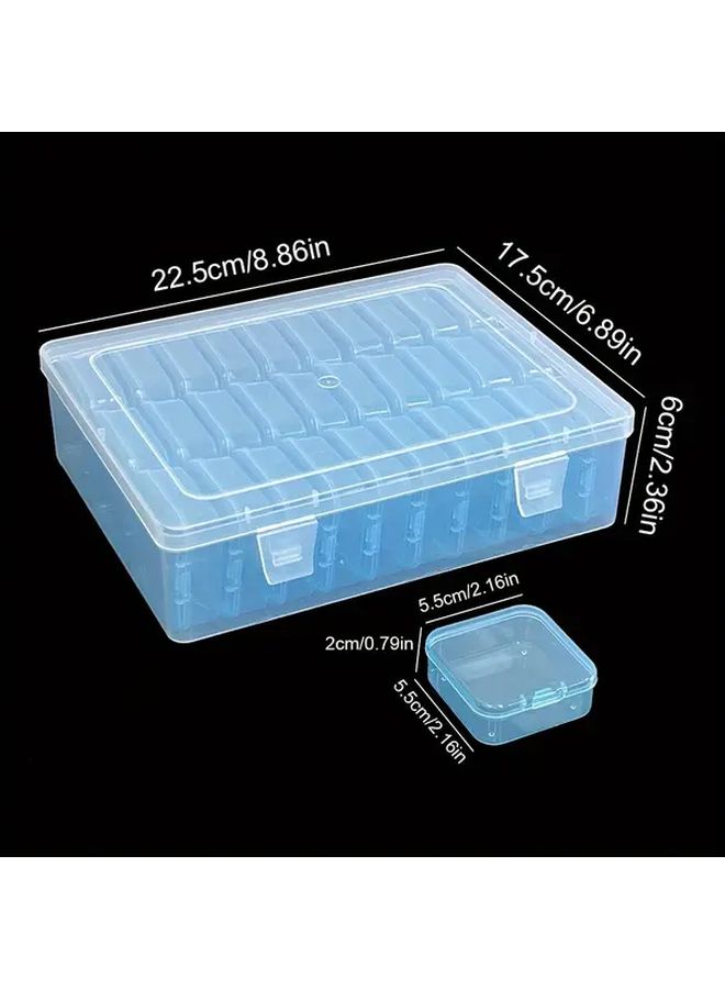 Green Square Transparent Storage Boxes Set of 30 Portable Organizers For Beads Nail Art Hardware - Image 4