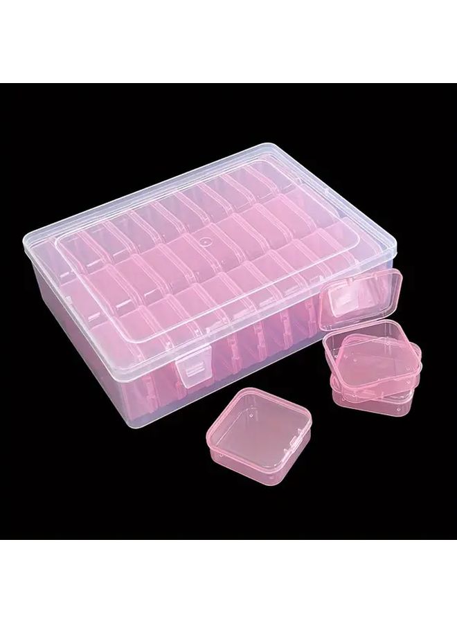 Green Square Transparent Storage Boxes Set of 30 Portable Organizers For Beads Nail Art Hardware - Image 1