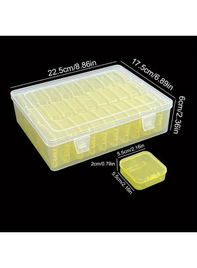 Green Square Transparent Storage Boxes Set of 30 Portable Organizers For Beads Nail Art Hardware - Image 3
