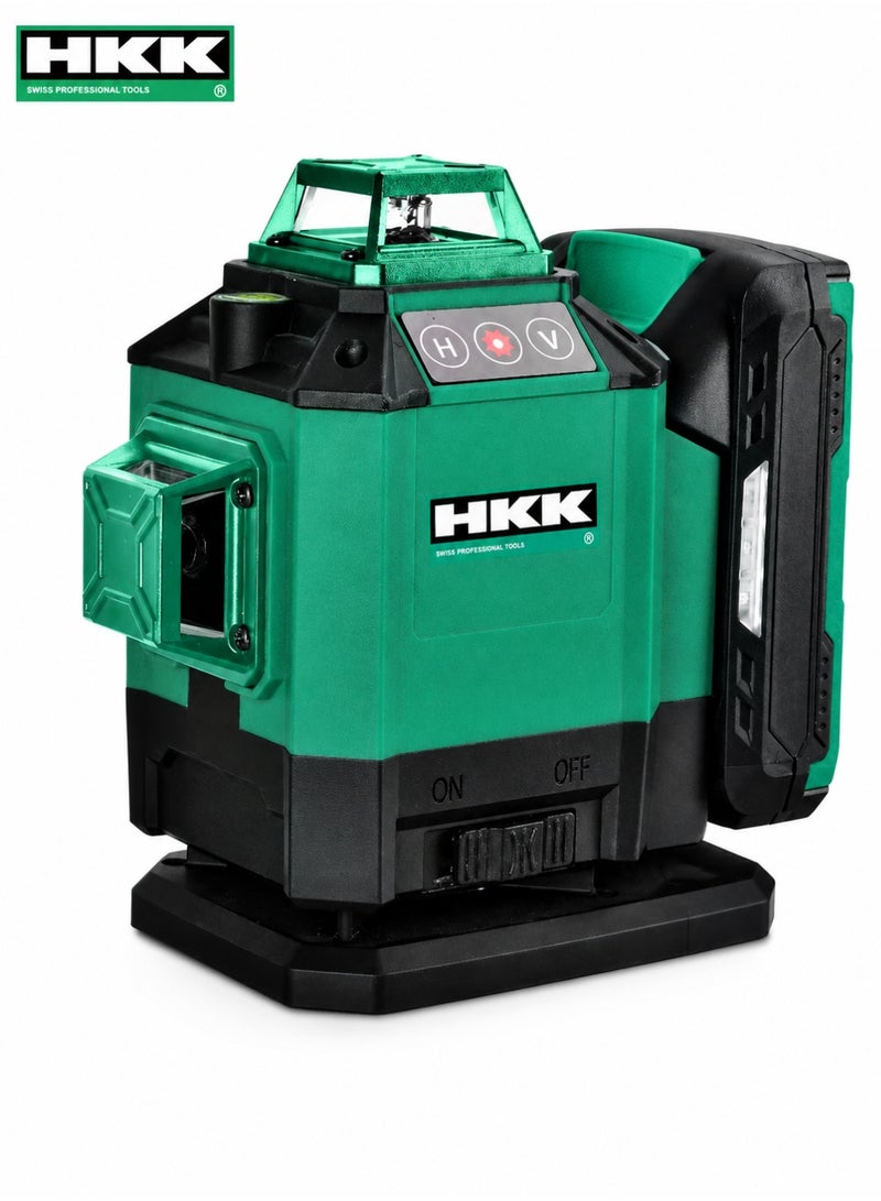HKK 16-Line Laser Level 515nm Green Beam, ±1mm/7m High Accuracy, Self-Leveling ±3°, IP54 Dust & Water Resistant, Touch Key, Remote Control, 1/4 Inch Mount, Rechargeable Battery - Image 3