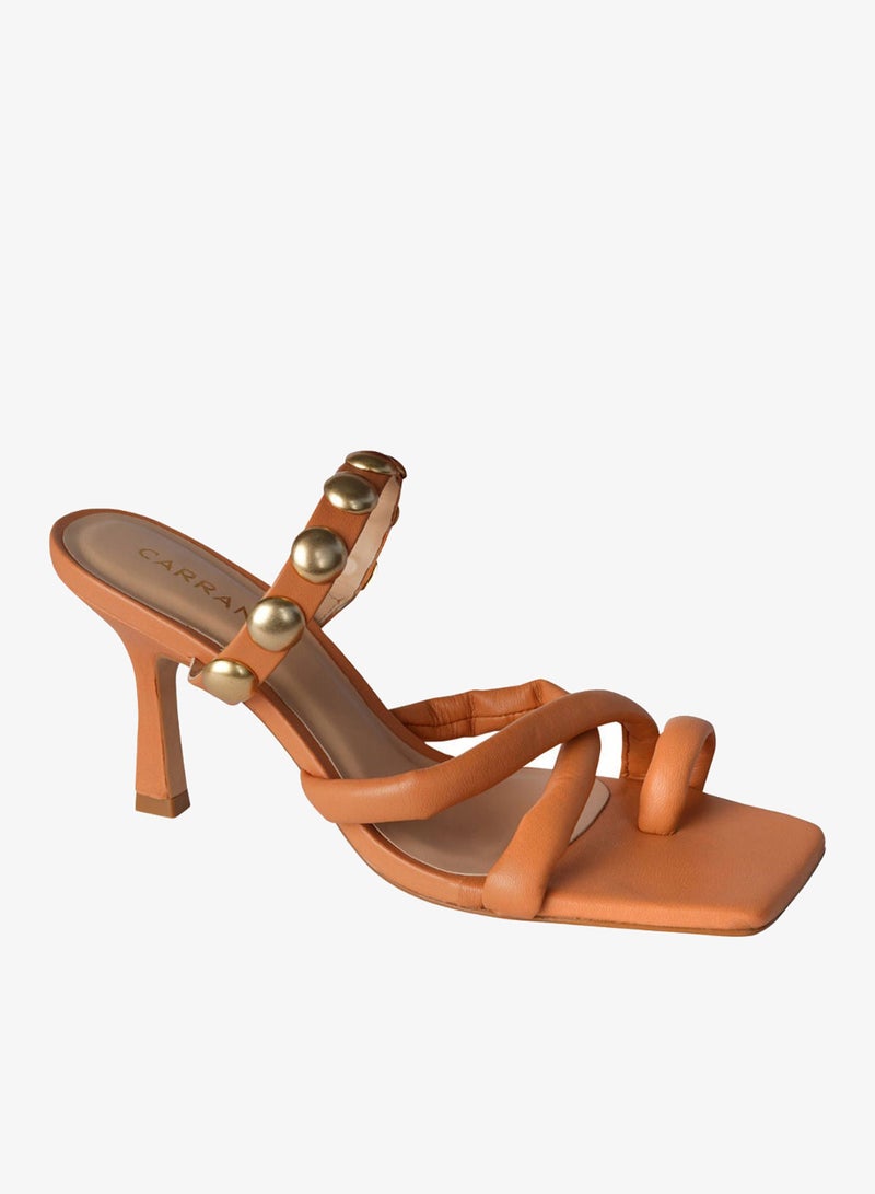 Carrano Ladies High Heels Strappy Backless Toe Ring Mules 321042 Cab0622 - Image 1