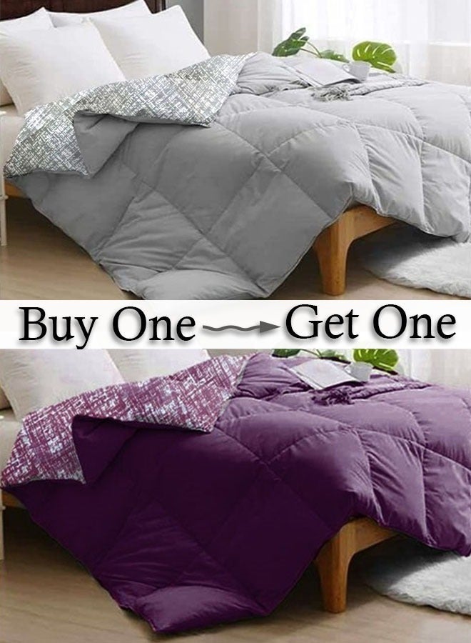 طيبة اشترى قطعه واحصل على الاخرى مجانا، لحاف صيفي وجهين، 180*220سم، ميز ديزاين، قطعتين - Image 2