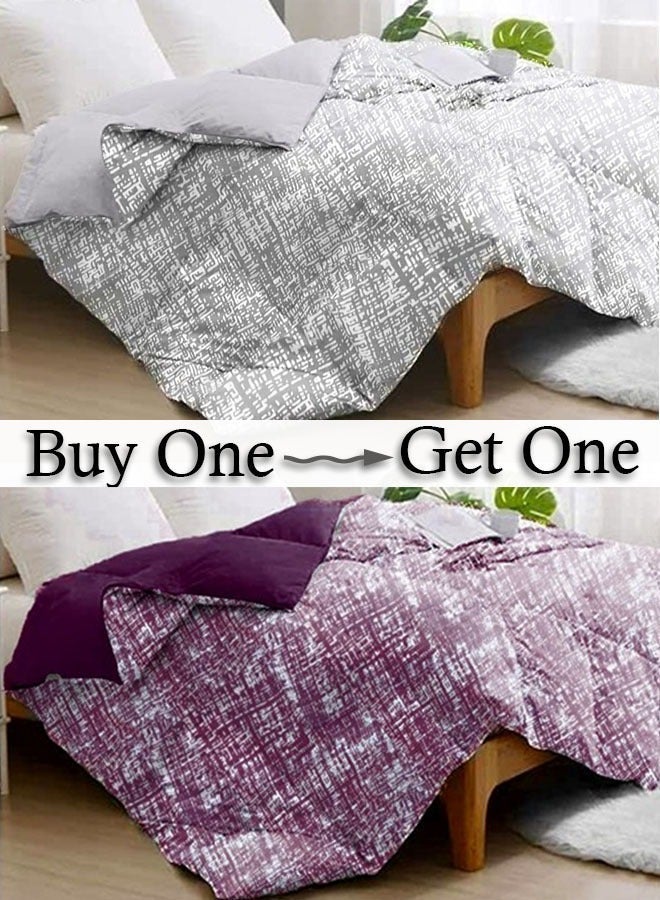 طيبة اشترى قطعه واحصل على الاخرى مجانا، لحاف صيفي وجهين، 180*220سم، ميز ديزاين، قطعتين - Image 1