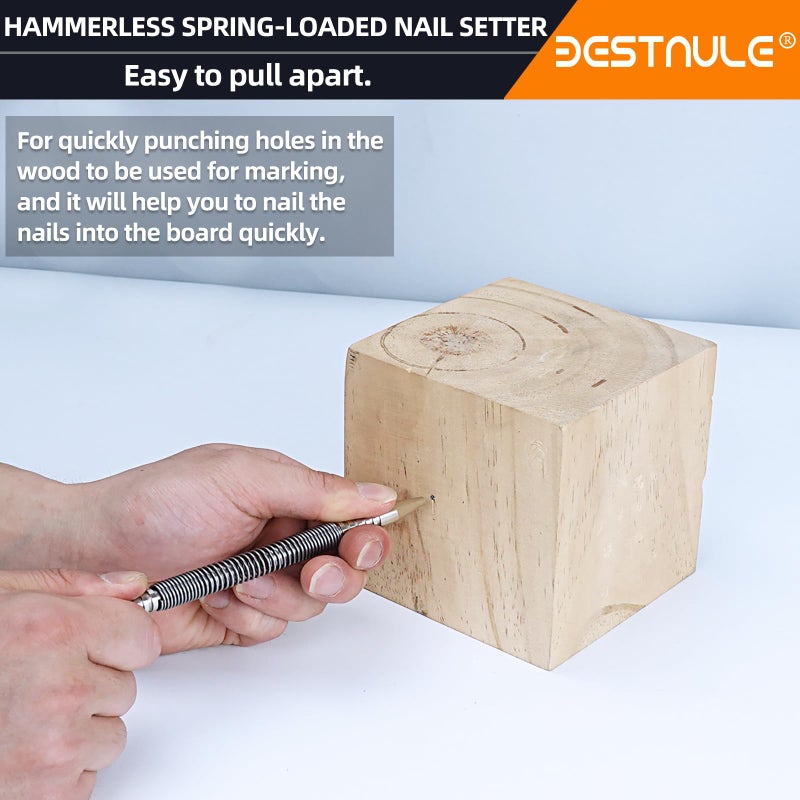 BESTNULE 4-Piece Nail Setter Dual Head Nail Set & Dual Head Center Punch & Hammerless Cold Chisel & Hinge Pin Remover Punch Set, Nail Setter Features 1/8-in, 3/32-in, 3/16-in, 1/16-in, 5/16-in, 1/8-in - Image 5