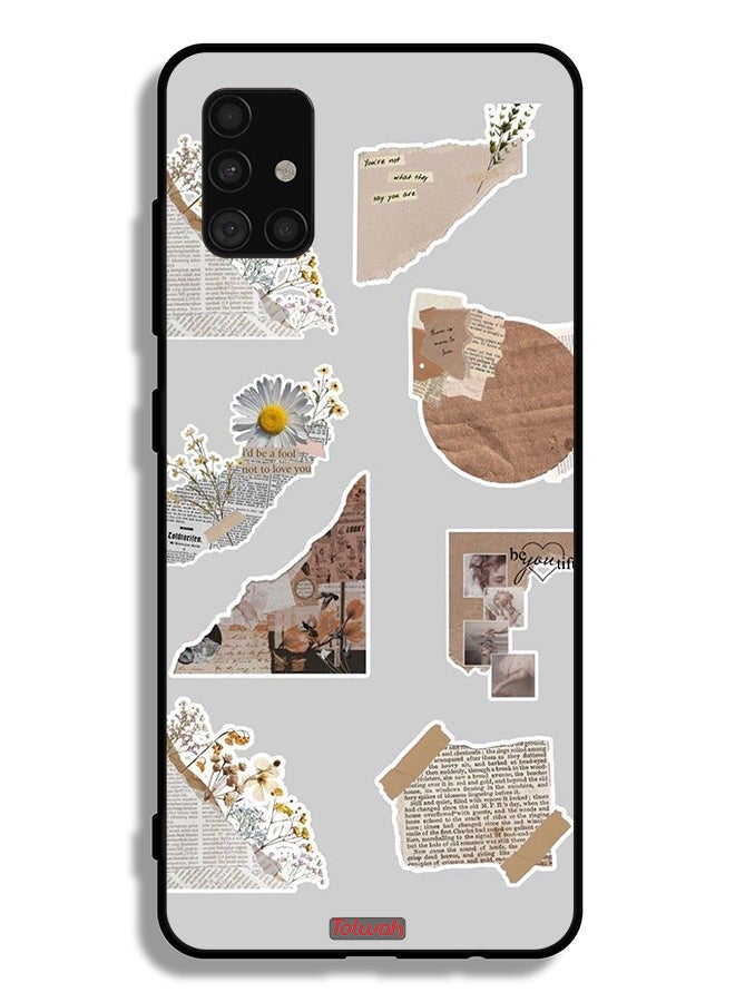 Tolwak Samsung Galaxy A51 4G Protective Case Cover Pieces Of Paper Stickers - Image 1
