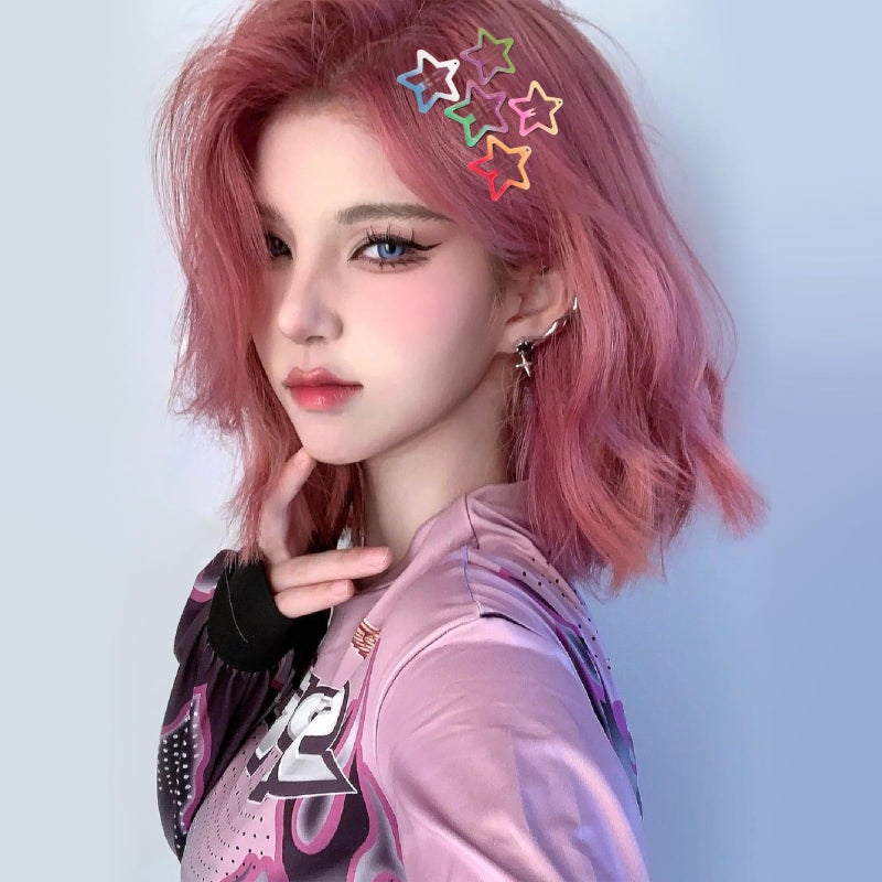 SAOROPEB Star Hair Clips Snap Hair Barrettes Non Slip Star Hair Accessories Gradient Colors Metal Hair Clips for Girls Women - 22 PCS - Image 4