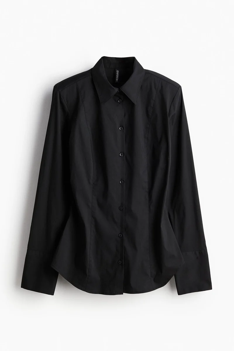 H&M Shoulder-pad tapered-waist shirt
