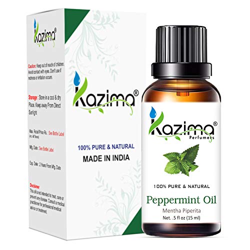 KAZIMA Combo of Peppermint Essential Oil and Olive Carrier Oil - 100% Pure & Natural Oil for Hair Growth, Skin Moisturizing, Massage, Headache, Cold & Cough, 15 ml each - Image 2