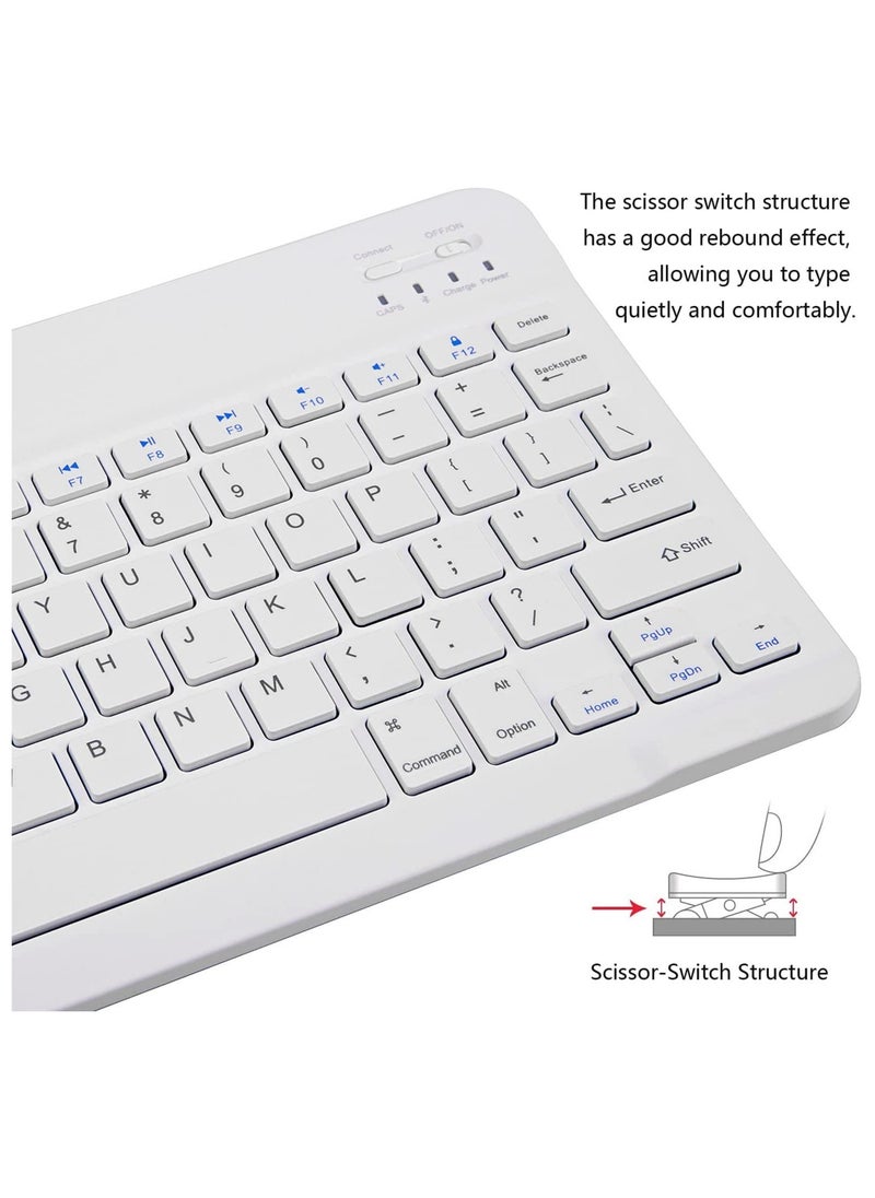 Ultra-Slim Bluetooth Keyboard and Mouse Combo Rechargeable Portable Wireless Keyboard Mouse Set for Apple iPad iPhone iOS 13 and Above Samsung Tablet Phone Smartphone Android Windows
