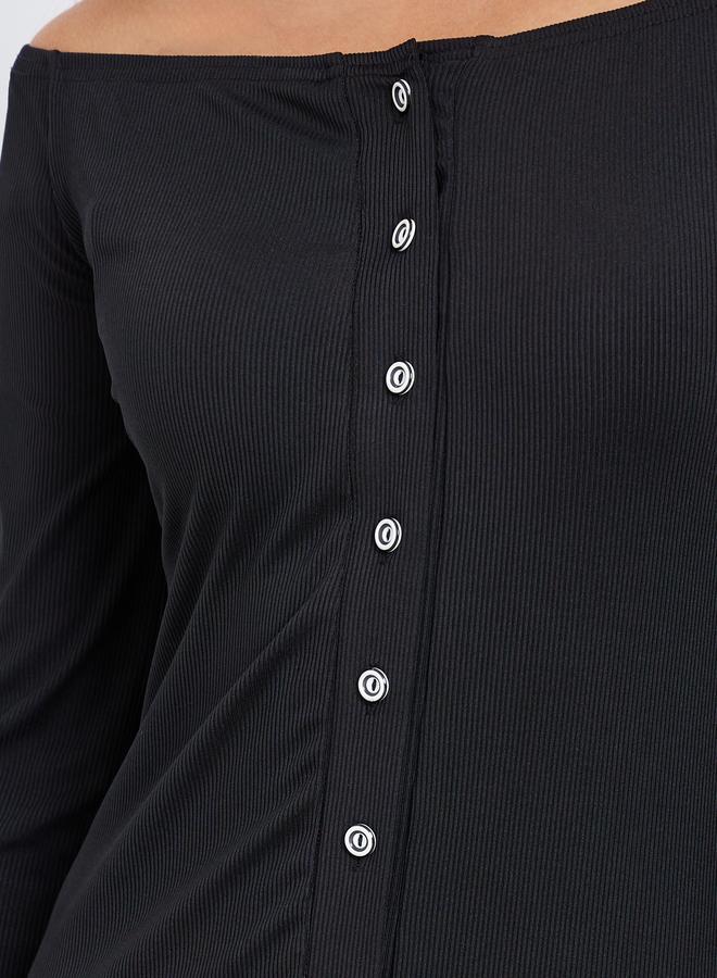 ستايلي فستان ميدي بديكون بأكتاف مكشوفة - Image 4