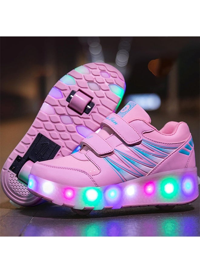 DUNISO Kids Roller Skates  with 4 Wheels,New Upgrade Skates with LED Light,Rechargeable Sport Sneaker for Boys Girls Beginner,More Balanced - Image 2